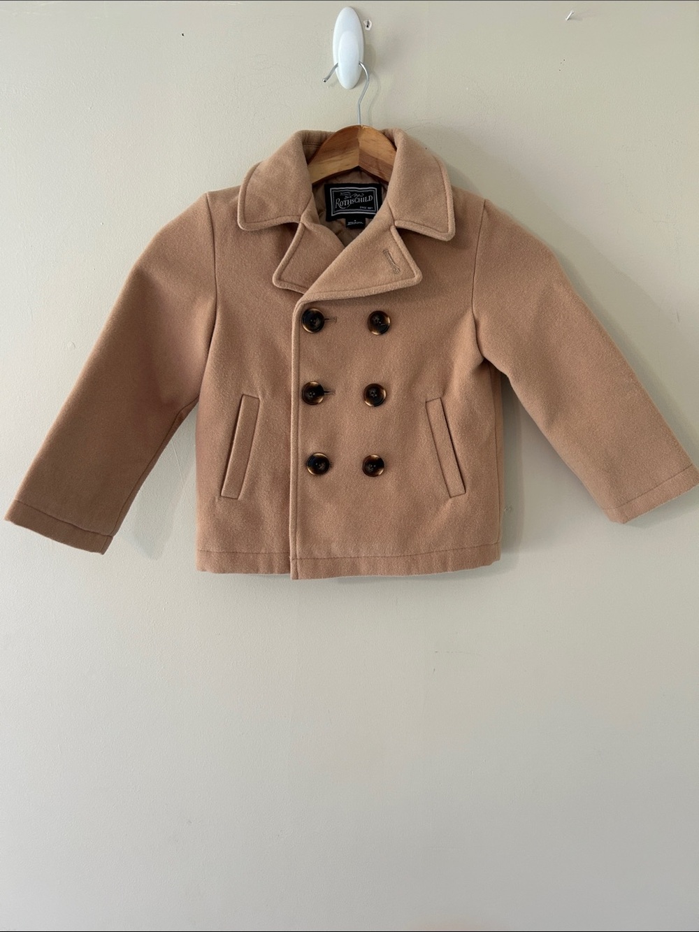 S Rothschild & CO
Toddler and Little Boy 4 Double Breasted Peacoat Tan - Picture 1 of 9